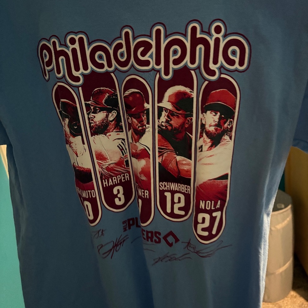 men's blue philadelphia phillies blue shirt